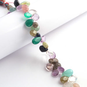 1 Long Strand Multi Stone Smooth Briolettes -Assorted Shape Mix Stone Briolettes - 5mm-13mm-8 Inches BR2842 - Tucson Beads