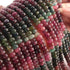1 Long Strand Multi Tourmaline  Smooth Roundelles -Tourmaline Roundelles Beads - Gemstone Rondelles - 6mm -14.5 Inches BR0432