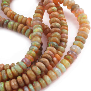 1 Long Strand Ethiopian Welo Opal Faceted Rondelles - Ethiopian Roundelles Beads 5mm-8mm 17 Inches long BR0863 - Tucson Beads