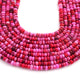 1  Long Strand Beautiful Shaded Hot Pink Opal Smooth Roundelles -Gemstone Beads Plain Rondelles  Beads- 4mm-6mm-13 Inches BR02953 - Tucson Beads