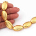 1 Stand Designer 24k Gold Plated Oval Beads ,Copper Oval Shape Design Charm,Jewelry Making 25mmx15mm 7 Inches GPC1308