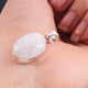 1 Pc Genuine and White moonstone Oval Pendant - 925 Sterling Silver - Gemstone Pendant  SJ006 - Tucson Beads