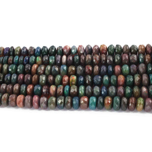 1 Long Strand Black Ethiopian Welo Opal Faceted Rondelles - Ethiopian Roundelles Beads 6mm-9mm 17 Inches long BR0887 - Tucson Beads