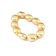 1 Stand Designer 24k Gold Plated Oval Beads ,Copper Oval Shape Design Charm,Jewelry Making 17mmx13mm 6 Inches GPC1305 - Tucson Beads