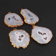 4 Pcs Shaded Gray Druzzy 24k Gold Plated Pendant  - Electroplated Gold Druzy -48mmx39mm-54mmx45mm  DRZ340 - Tucson Beads