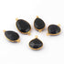 5 Pcs Black Onyx  24k Gold Plated  Faceted Assorted Shape Gemstone Bezel Double Bail Connector- 19mmx16mm-27mmx14mm  PC656