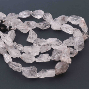 1 Strand AAA Quality Herkimer Diamond Quartz Nuggets, 18mmx11mm-21mmx13mm Center Drilled Beads - Herkimer Rough Stone BR3309 - Tucson Beads