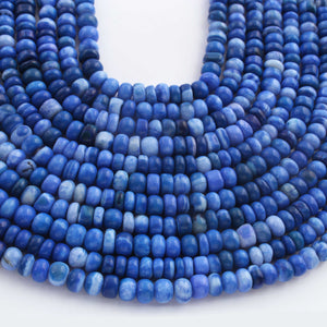 1  Long Strand Beautiful Shaded Blue Opal Smooth Roundelles -Gemstone Beads Plain Rondelles  Beads- 4mm-6mm-13 Inches BR02955 - Tucson Beads