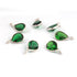 8 Pcs Hydro Emerald 925 Silver Plated - Pear Shape Faceted Pendant -11mmx6mm PC893