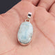 1 Pc Large Genuine and Rare Larimar Oval Pendant - 925 Sterling Silver Pendant- Gemstone Pendant SJ249 - Tucson Beads