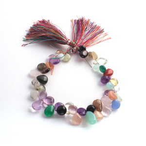 1 Long Strand Multi Stone Smooth Briolettes -Assorted Shape Mix Stone Briolettes - 7mm-14mm-8 Inches BR2848 - Tucson Beads