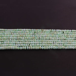 1  Long Strand Beautiful Natural Green Opal Smooth  Roundelles  - Green Opal Gemstone Beads Plain Rondelles Beads - 4mm-6mm-13 Inches BR02954 - Tucson Beads