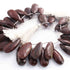 1  Long Strand  Brown Jasper Faceted Briolettes - Pear Shape Briolettes -22mmx11mm-30mmx13mm - 9.5 Inches BR01495