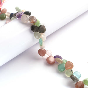 1 Long Strand Multi Stone Smooth Briolettes -Heart Shape Mix Stone Briolettes - 4mm-6mm-8 Inches BR2148 - Tucson Beads