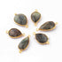 6 Pcs Labradorite Blue Flash 24k Gold Plated  Faceted Assorted Shape Gemstone Bezel Double Bail Connector- 24mmx13mm-28mmx12mm  PC654