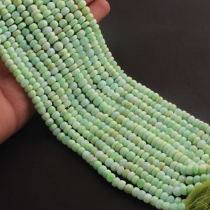 1  Long Strand Beautiful Natural Green Opal Smooth  Roundelles  - Green Opal Gemstone Beads Plain Rondelles Beads - 4mm-6mm-13 Inches BR02954 - Tucson Beads