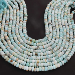 1  Long Strand Beautiful Peru Opal Smooth Heishi Tyre Beads -Peru Opal Gemstone Beads- 4mm-7mm-13 Inches BR02957 - Tucson Beads