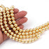 2 Strands AAA Quality Brush Round Balls  24K Gold Plated on Copper - Round Matt finish Balls Beads 9mm 8 Inches Strand GPC1299
