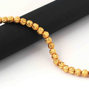 1 Strands 24k Gold Plated Copper Rondelles, Designer Beads, Casting Balls Jewelry Making Tools, 6mm, 7.5 Inches, GPC1296 - Tucson Beads