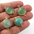 4   Pcs Mix Stone  24k Gold Plated Assorted Shape Connector - Mix Stone Connector -22mmx15mm- PC353