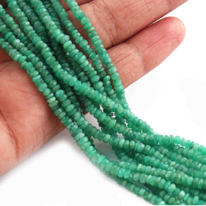1 Strand Natural Emerald Faceted Rondelles Beads - Round Beads  3mm - 7 Inch BR0895 - Tucson Beads