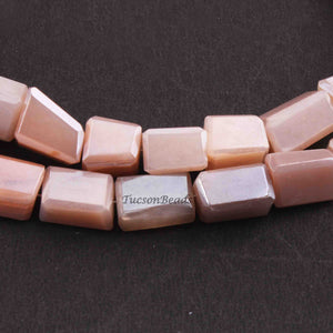 1 Strand Peach Moonstone Faceted Briolettes - Assorted Briolettes 12mmx7mm- 7 Inches BR4258 - Tucson Beads