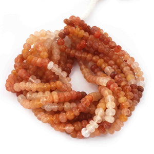 1  Strand Shaded Carnelian Smooth Briolettes  - Round Shape  Briolettes  5mm 14 Inches BR4041 - Tucson Beads