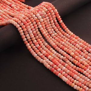 1 Long Strand Beautiful Shaded Orange Opal Smooth Roundelles -Gemstone Beads Plain Rondelles  Beads- 4mm-5mm-13 Inches BR02971 - Tucson Beads