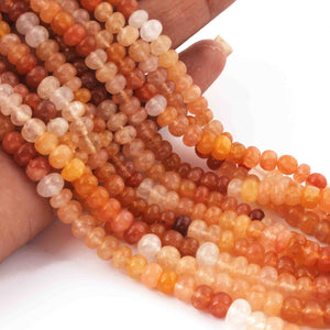 1  Strand Shaded Carnelian Smooth Briolettes  - Round Shape  Briolettes  5mm 14 Inches BR4041 - Tucson Beads