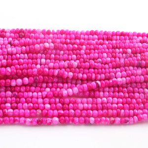 1 Long Strand Beautiful Shaded Hot Pink Opal Smooth Roundelles -Gemstone Beads Plain Rondelles  Beads- 4mm-5mm-13 Inches BR02969 - Tucson Beads