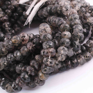 1  Long Strand Black Rutile Faceted Roundells - Round Shape Roundells 6mm-7mm-10.5 Inches BR0827 - Tucson Beads