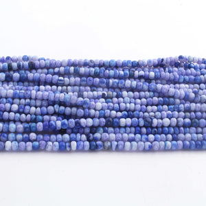 1 Long Strand Beautiful Shaded Blue Opal Smooth Roundelles -Gemstone Beads Plain Rondelles  Beads- 4mm-5mm-13 Inches BR02970 - Tucson Beads