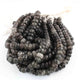 1  Long Strand Black Rutile Faceted Roundells - Round Shape Roundells 9mm-10mm-10 Inches BR0830 - Tucson Beads