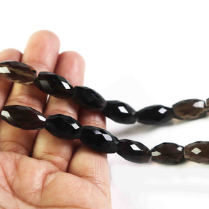 1 Strand Smoky Quartz Faceted  Briolettes  -fancy Shape Beads 15mmx10mm-19mmx10mm 8 Inches BR1688 - Tucson Beads