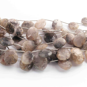 1  Strand Black Rutile  Briolettes -Oval Shape  Briolettes  12mm x10mm-22mmx18mm 9 Inches BR01550 - Tucson Beads