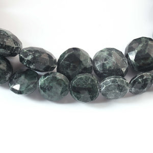 1 Strand Shaded Emerald Coin Shape Faceted Briolettes  12mmx15mm-14mmx17mm 10 Inches BR1011 - Tucson Beads