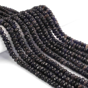 1 Strand Iolite Faceted  Rondelles- Rondelles Beads -5mm-6mm - 10 Inches BR0828 - Tucson Beads