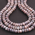 1 Long  Strand Multi  Moonstone Silver Coated Faceted Roundells  - Round Shape  Beads 9mmx5mm-  14 Inch BR4278