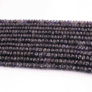 1 Strand Iolite Faceted  Rondelles- Rondelles Beads -7 mm - 10 Inches BR0839 - Tucson Beads