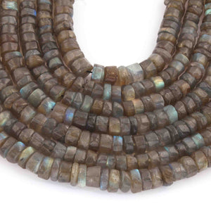 1 Strand Labradorite Faceted  Heishi Wheel Briolettes - Wheel Briolettes 7mm 14 Inches BR2927 - Tucson Beads