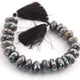 1 Strand Labradorite Silver Coated Faceted Roundelles -  Rondelle Beads 18mm-21mm 8 Inches BR1504 - Tucson Beads