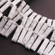 1 Long Strand White Howlite Smooth Rectangle Shape Briolettes - Smooth Briolettes  14mmx8mm-32mmx8mm - 9 Inches  BR01641 - Tucson Beads