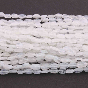 1  Long Strand White Rainbow Moonstone Faceted Briolettes  -Oval Shape Briolettes  7mmx6mm - 13mmx6mm -13 Inches BR1542 - Tucson Beads