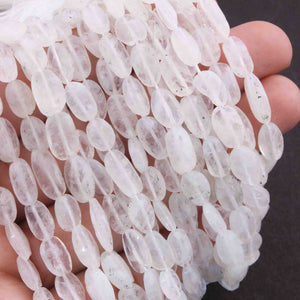 1  Long Strand White Rainbow Moonstone Faceted Briolettes  -Oval Shape Briolettes  7mmx6mm - 13mmx6mm -13 Inches BR1542 - Tucson Beads