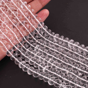 1  Long Strand Crystal Faceted Rondells -Round  Shape  Rondells 8 mm-9.5 Inches BR0826 - Tucson Beads