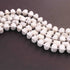 1 Long Strand White Howlite Faceted Fancy Shape Briolettes -Faceted Briolettes  12mmx9mm-12mmx7mm -9.5 Inches  BR01640
