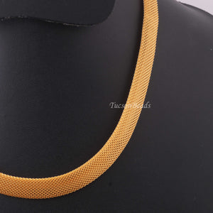 1 Pc  Necklace 24k Gold Plated Mesh Chains- 24k Gold Plated Chains- 16 Inch OS027 - Tucson Beads