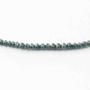 23.25 Ct 1 Long Strand Blue Diamond  Rondelles Genuine  Diamond Beads 15 Inch Long BRU070 - Tucson Beads