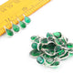 10  Pcs  Green Glass Hydro 925 Silver Plated Faceted - Pear Shape Faceted Pendant -12mmx7mm-14mmx10mm PC924 - Tucson Beads