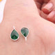 10  Pcs  Green Glass Hydro 925 Silver Plated Faceted - Pear Shape Faceted Pendant -12mmx7mm-14mmx10mm PC924 - Tucson Beads